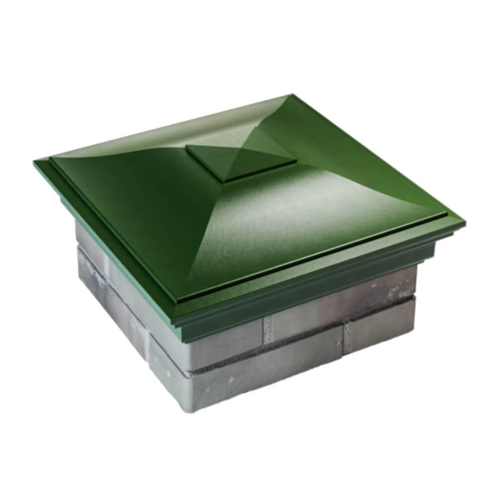 Колпак Zking Монблан Зеленый на столб 1.5х1.5 еврокирпича 0.7НФ (355х355мм) в Майкопе фото