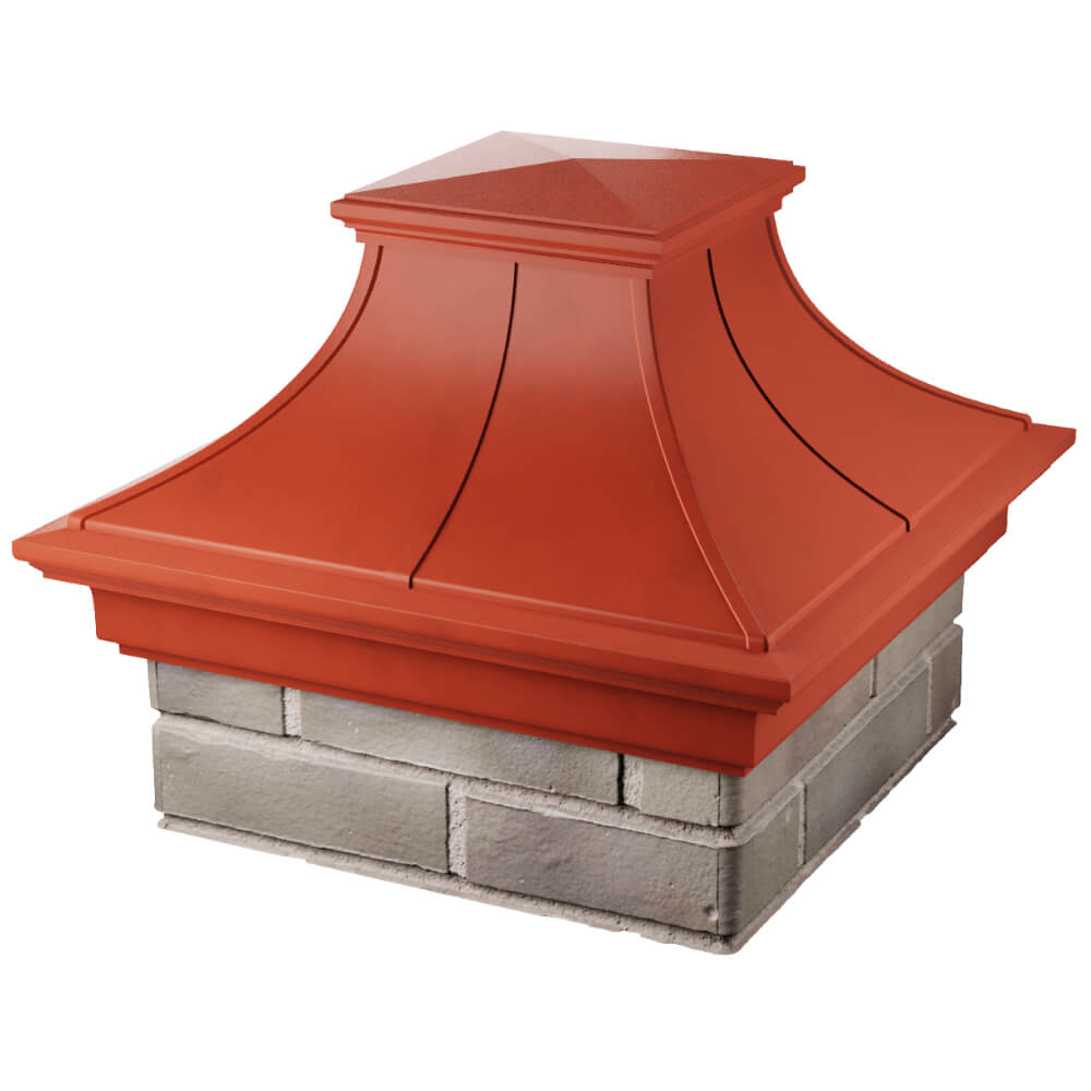 Колпак Zking Монблан Премиум Красный на столб 1.5х1.5 кирпича (385х385мм) в Майкопе фото