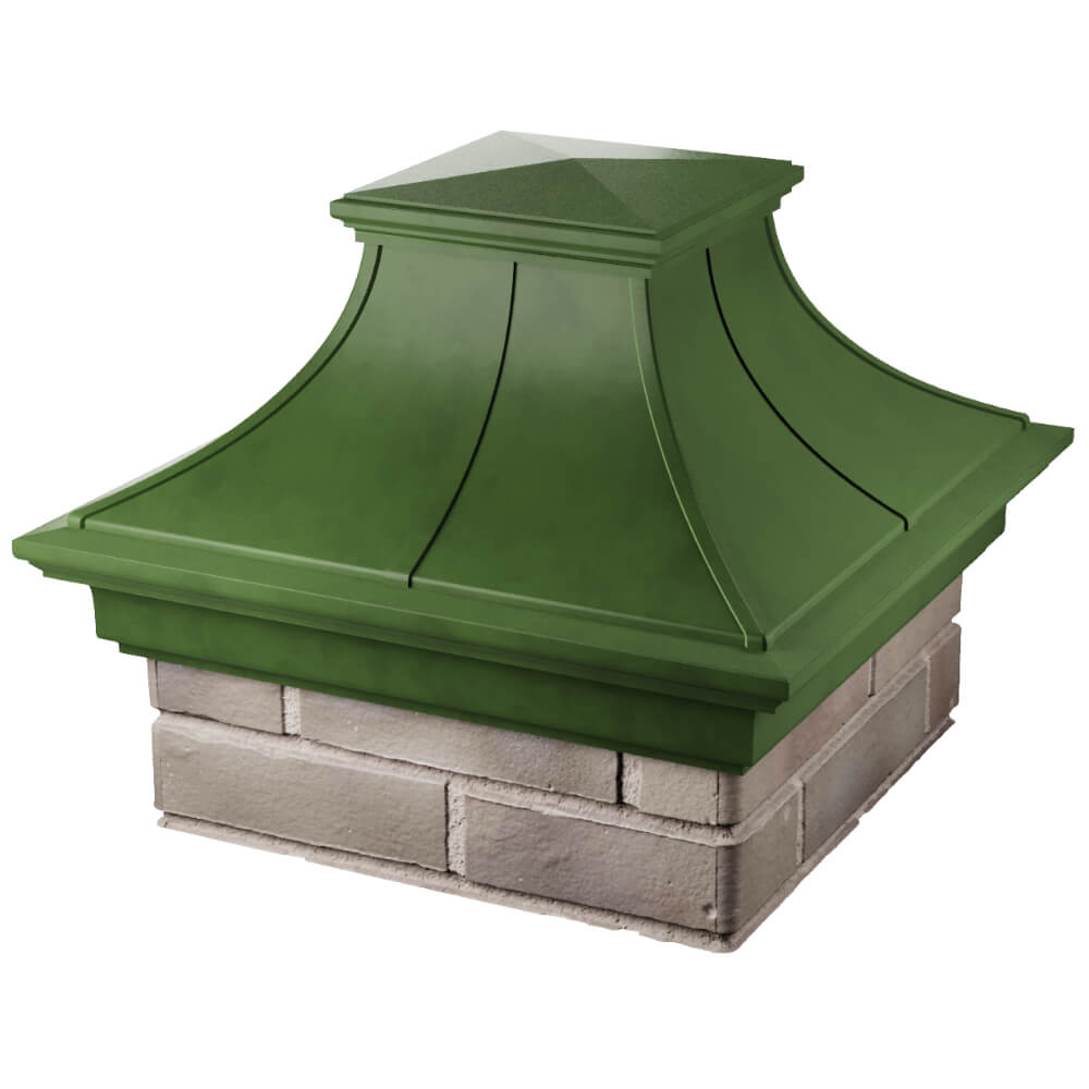 Колпак Zking Монблан Премиум Зеленый на столб 1.5х1.5 кирпича (385х385мм) в Майкопе фото