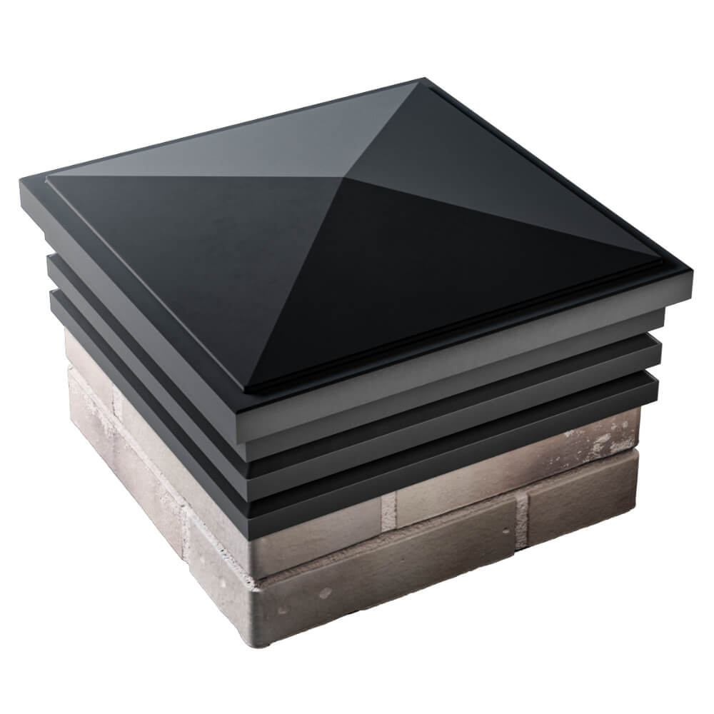 Колпак Zking Бона ХайТек Черный на столб 1.5х1.5 кирпича (385х385мм) в Майкопе фото