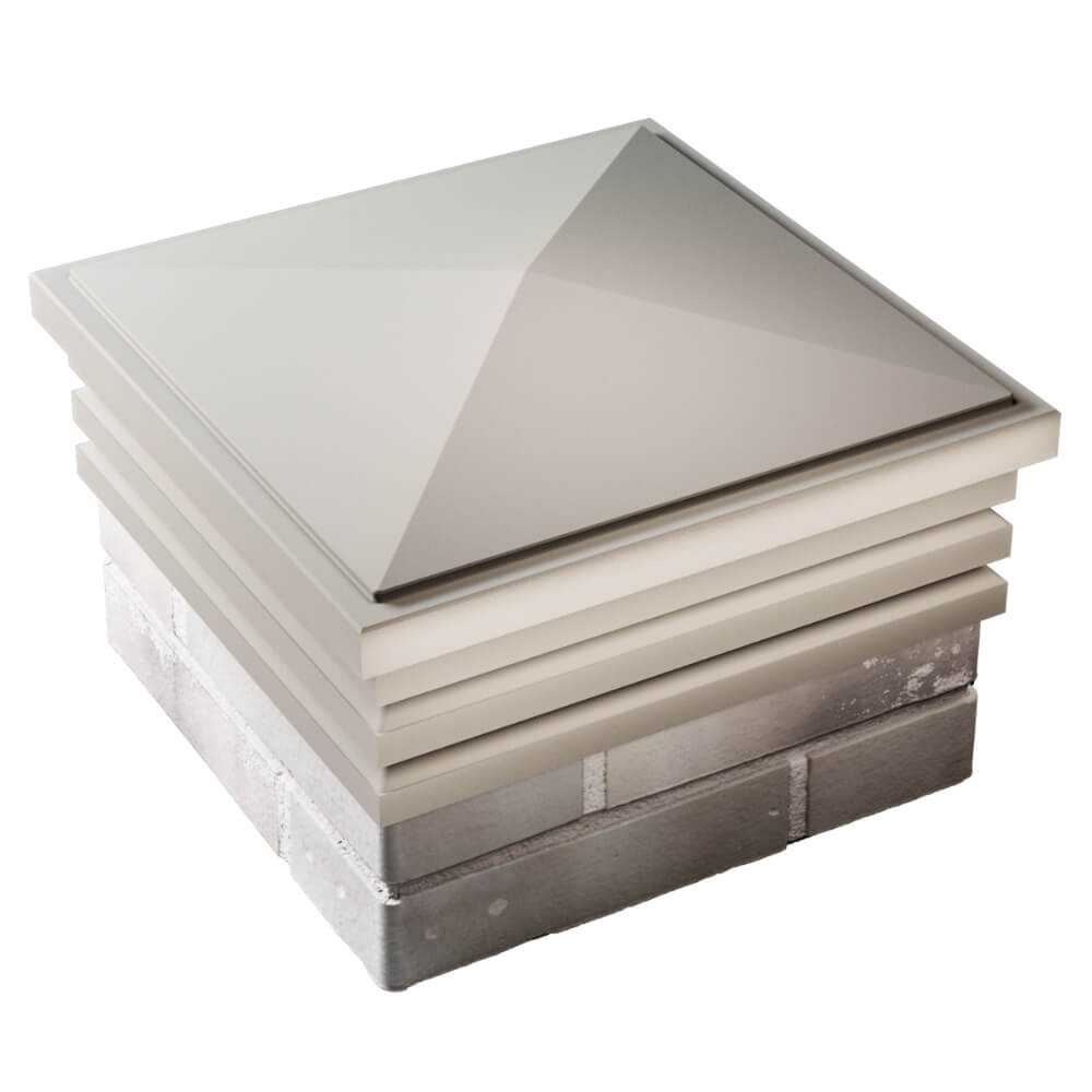 Колпак Zking Бона ХайТек Бежевый на столб 1.5х1.5 кирпича (385х385мм) в Майкопе фото