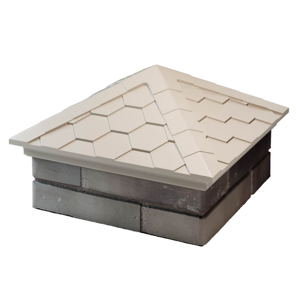 Колпак Zking Эверест Бежевый на столб 1.5х1.5 кирпича (390х390мм) в Майкопе фото