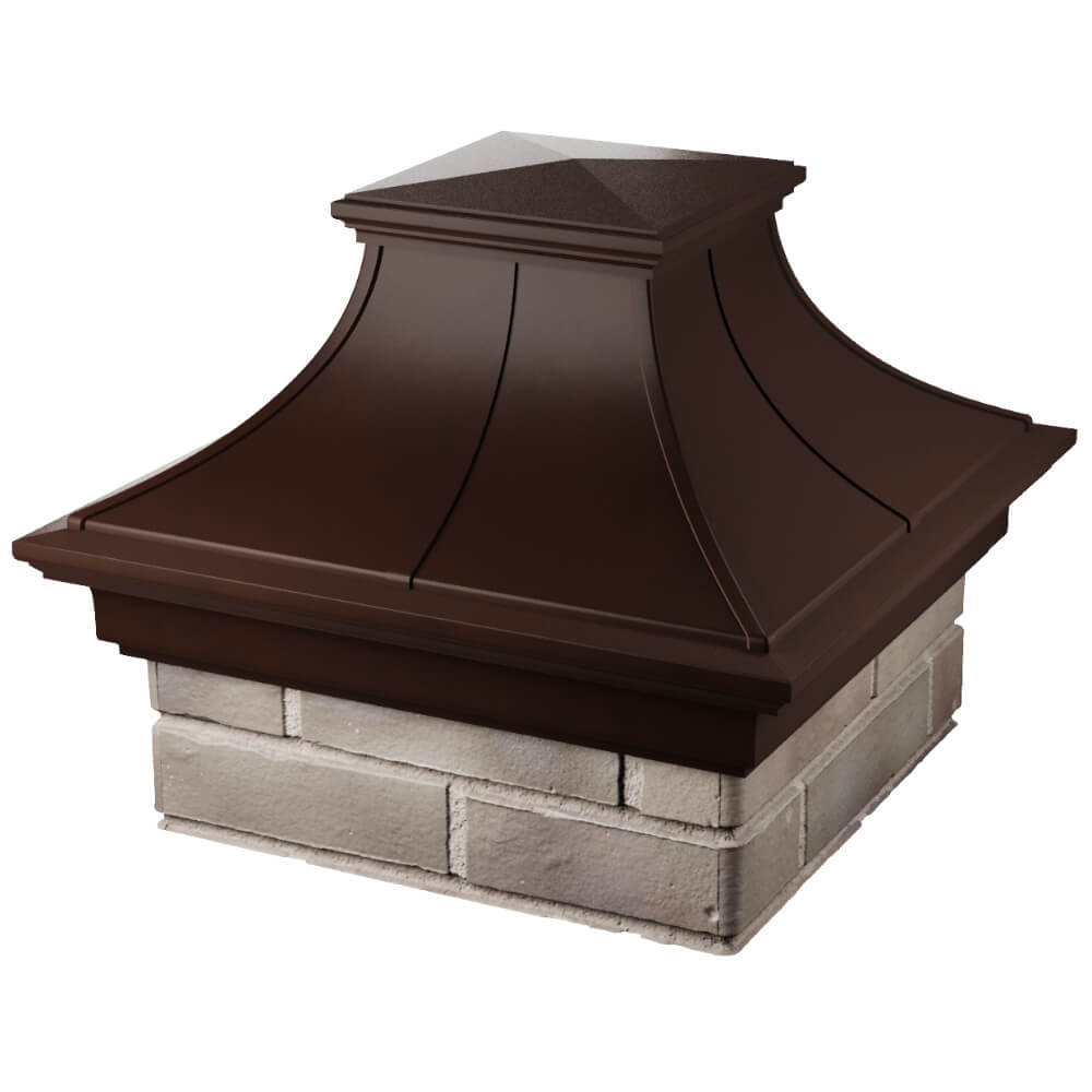 Колпак Zking Монблан Премиум Коричневый на столб 1.5х1.5 кирпича (385х385мм) в Майкопе фото