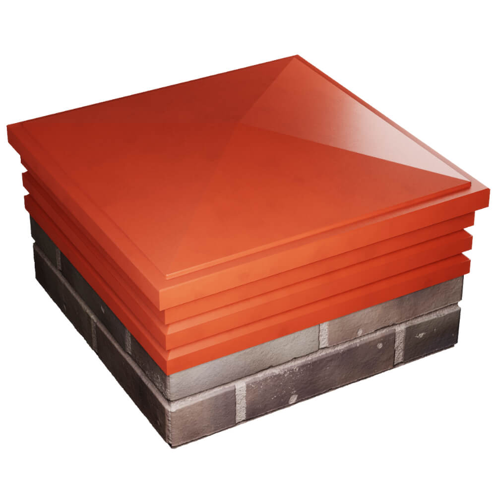 Колпак Zking Бона ХайТек Красный на столб 2х2 кирпича (513х513мм) в Майкопе фото