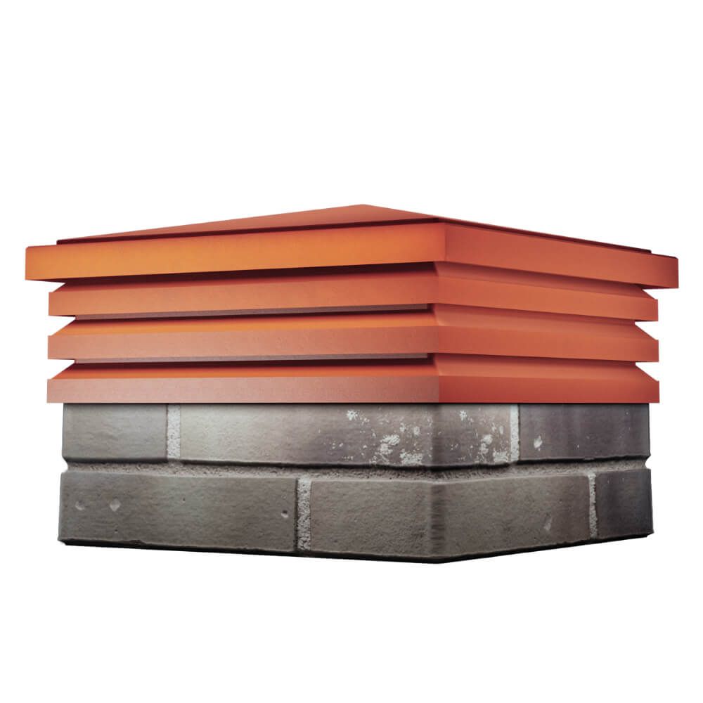 Колпак Zking Бона ХайТек Красный на столб 1.5х1.5 кирпича (385х385мм) в Майкопе фото