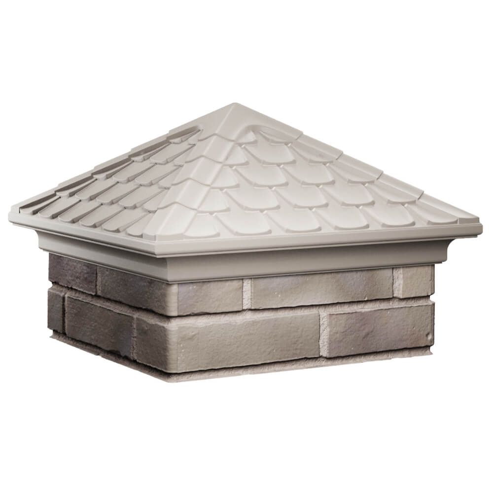 Колпак Zking Эльбрус Бежевый на столб 1.5х1.5 кирпича (385х385мм) в Майкопе фото