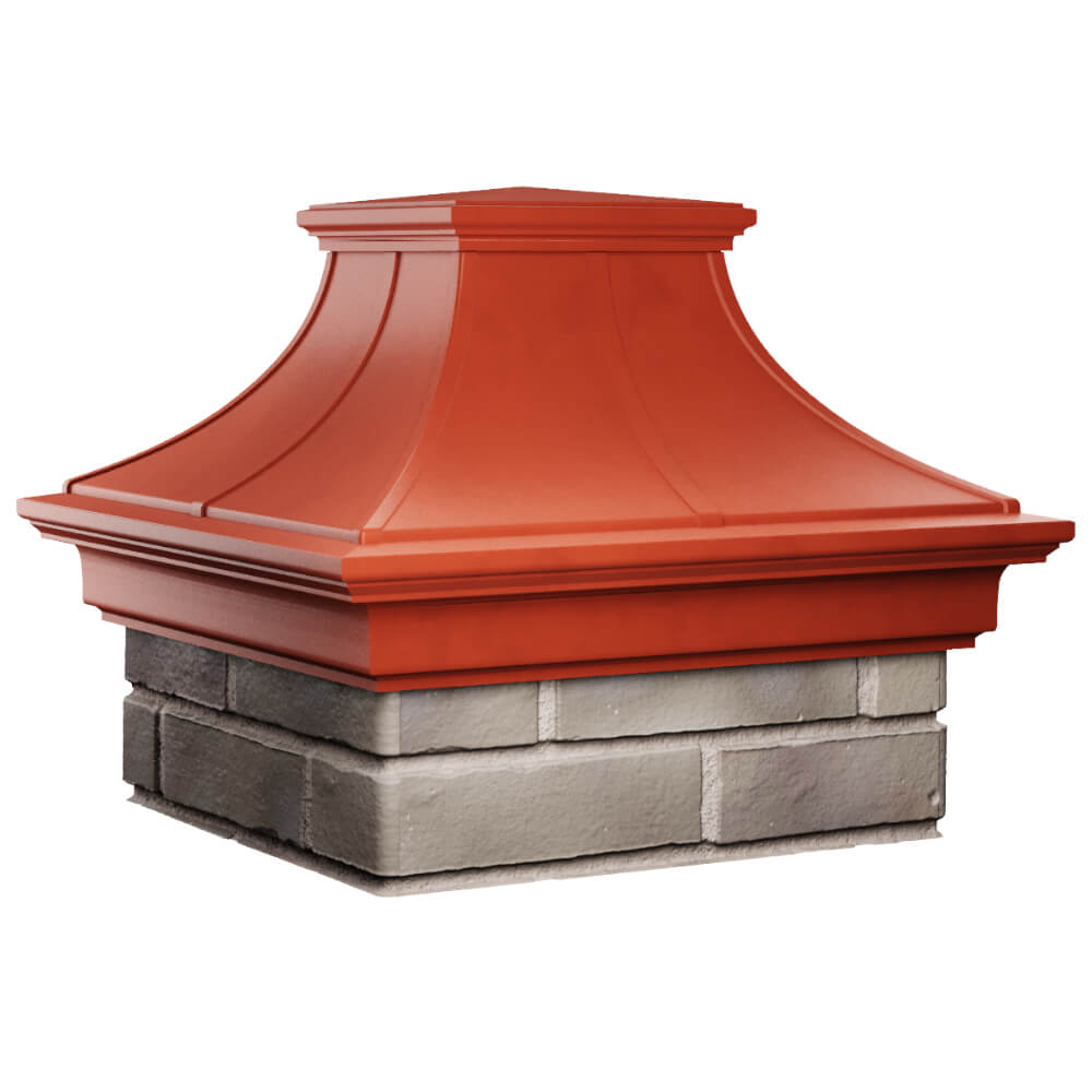 Колпак Zking Монблан Премиум Красный на столб 1.5х1.5 кирпича (385х385мм) в Майкопе фото