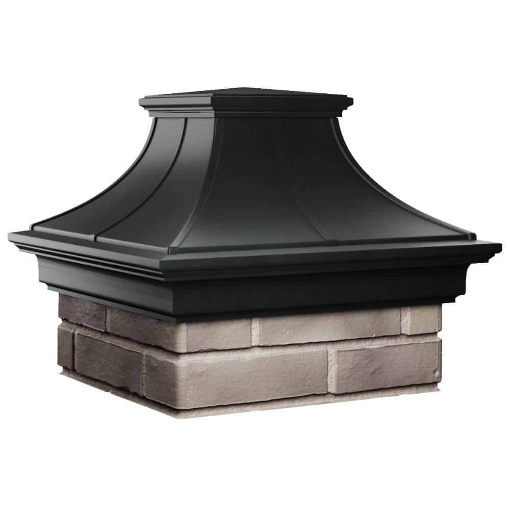 Колпак Zking Монблан Премиум Черный на столб 1.5х1.5 кирпича (385х385мм) в Майкопе фото