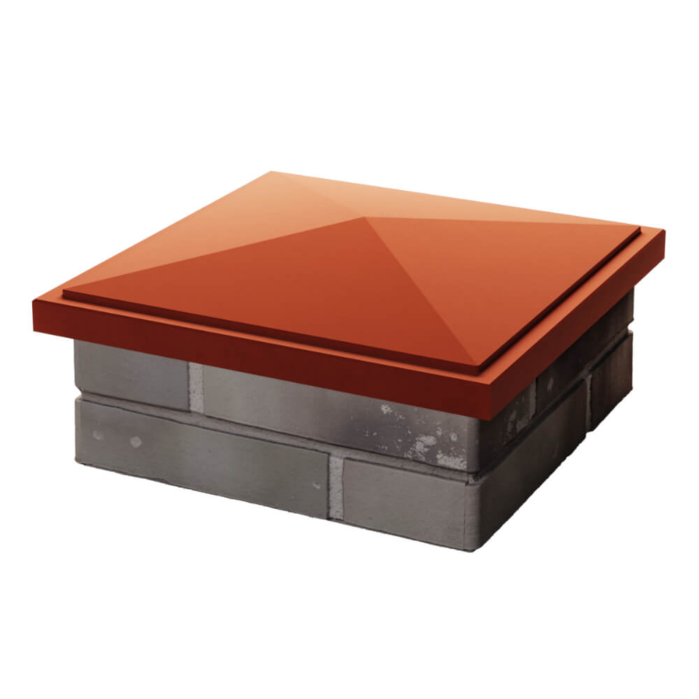 Колпак Zking БонаМоно Красный на столб 1.5х1.5 кирпича (385х385, 400х400мм) в Майкопе фото