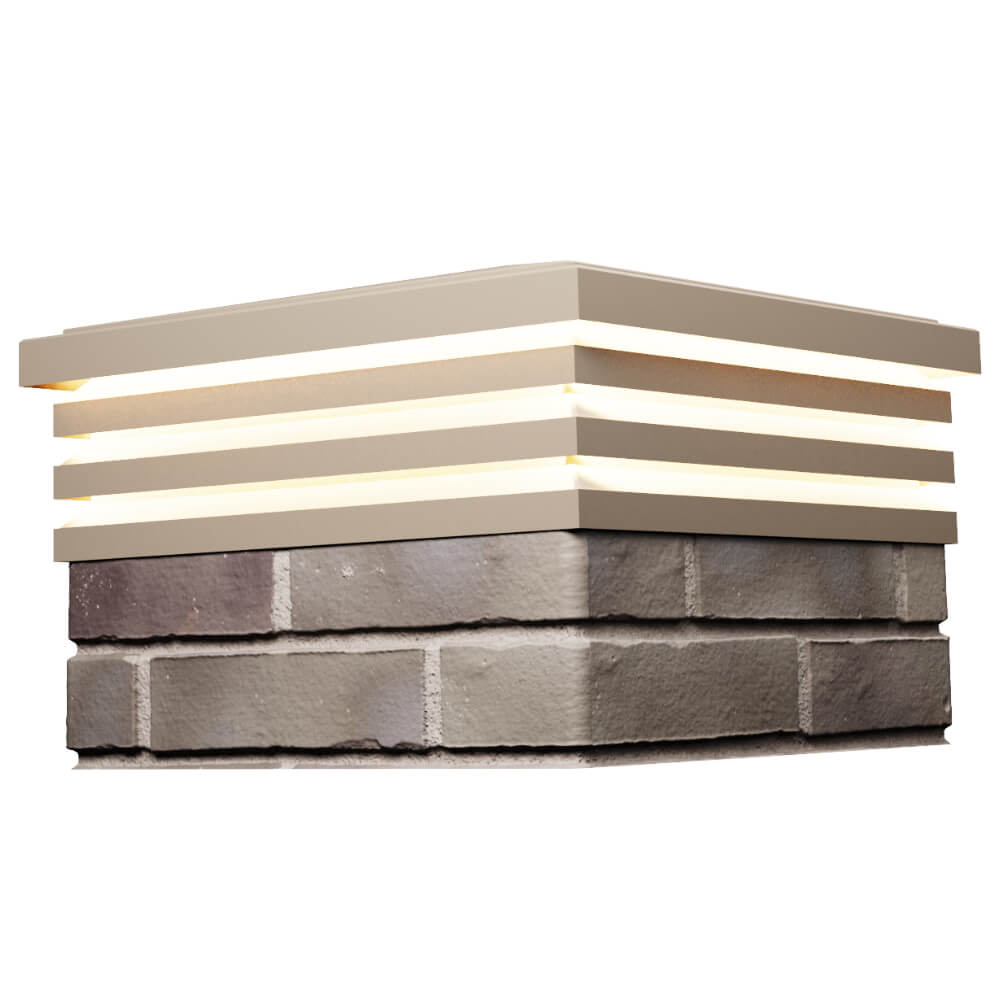 Колпак Zking Бона ХайТек Бежевый на столб 1.5х1.5 кирпича (385х385мм) с подсветкой в Майкопе фото