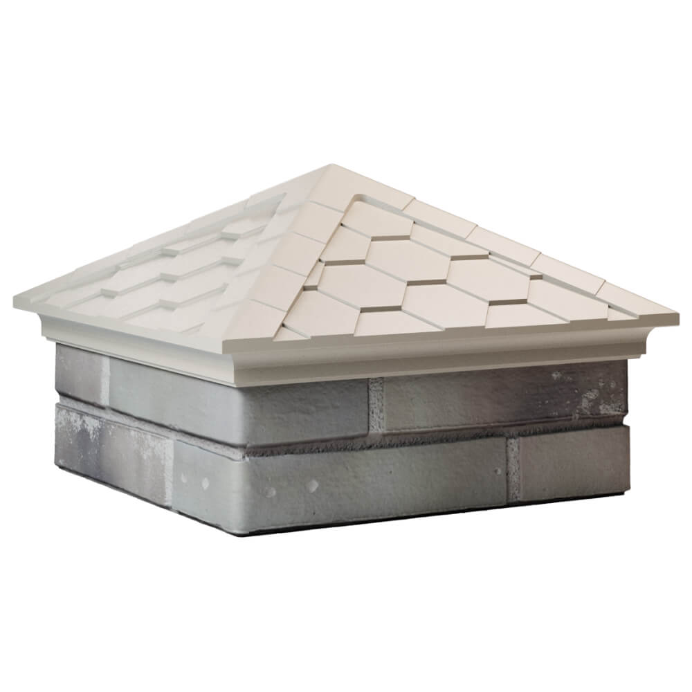 Колпак Zking Эверест Бежевый на столб 1.5х1.5 кирпича (390х390мм) в Майкопе фото