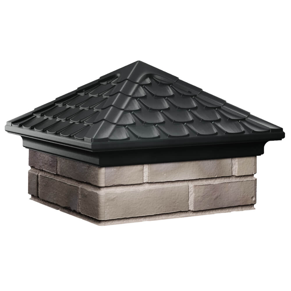 Колпак Zking Эльбрус Черный на столб 1.5х1.5 кирпича (385х385мм) в Майкопе фото