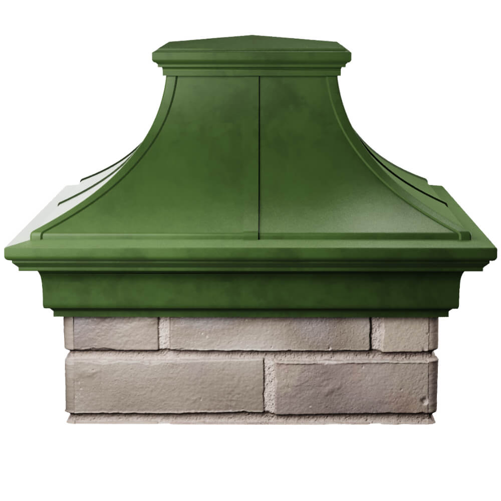 Колпак Zking Монблан Премиум Зеленый на столб 1.5х1.5 кирпича (385х385мм) Майкоп фото