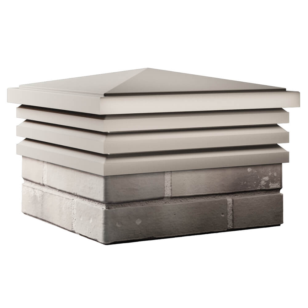 Колпак Zking Бона ХайТек Бежевый на столб 1.5х1.5 кирпича (385х385мм) в Майкопе фото