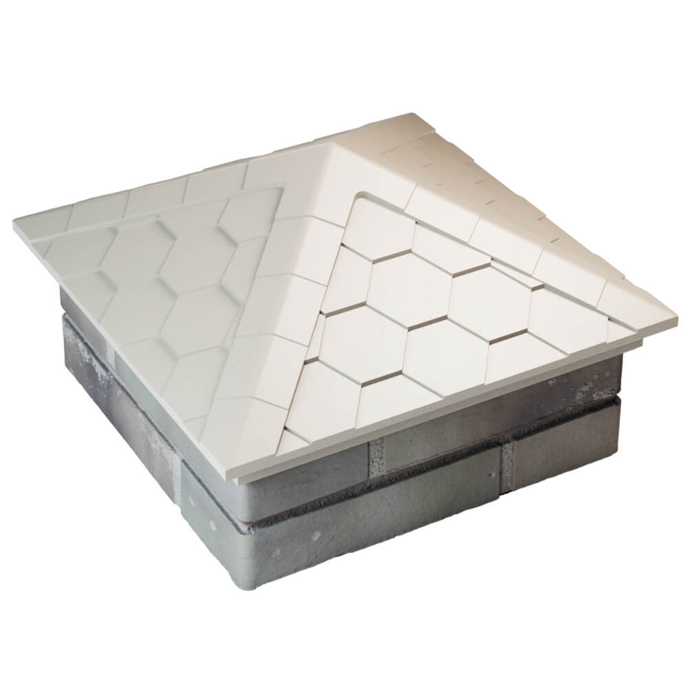 Колпак Zking Эверест Бежевый на столб 1.5х1.5 кирпича (390х390мм) в Майкопе фото