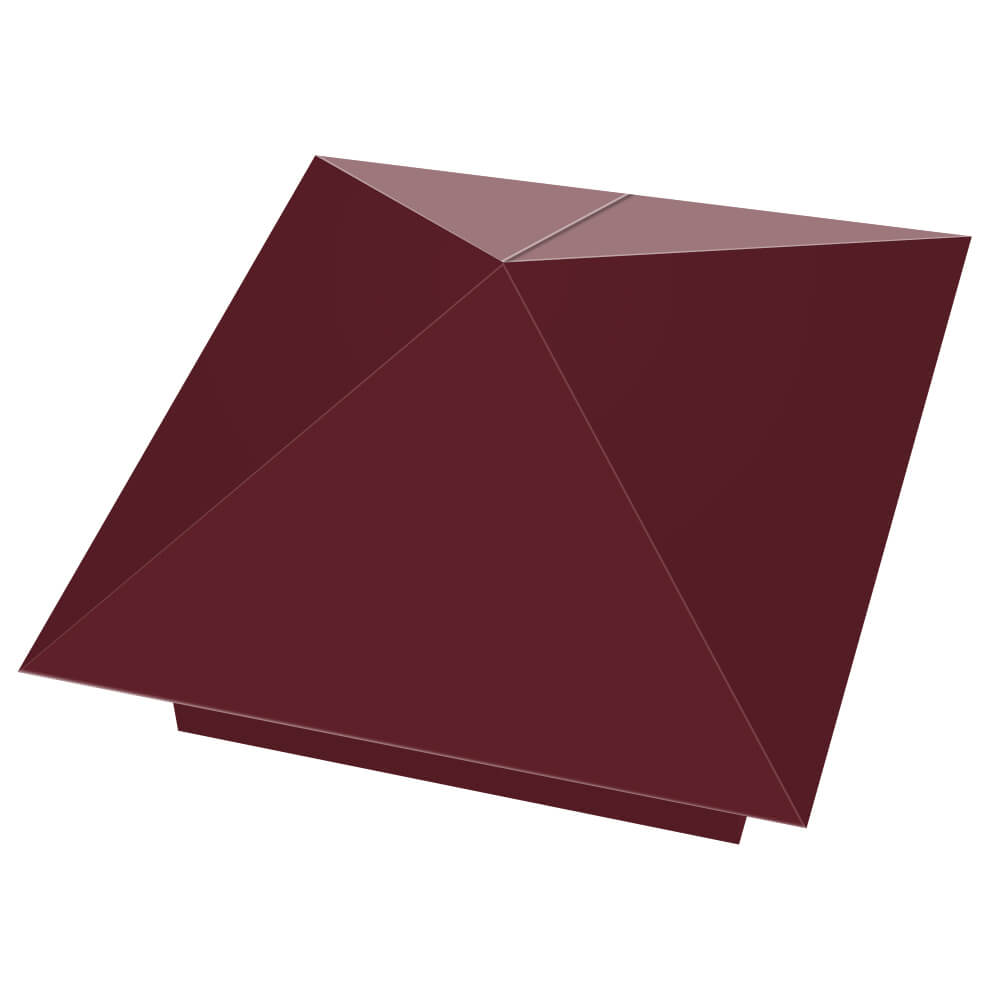 Колпак металлический 390х390мм RAL3005 Красное Вино заборный Майкоп фото