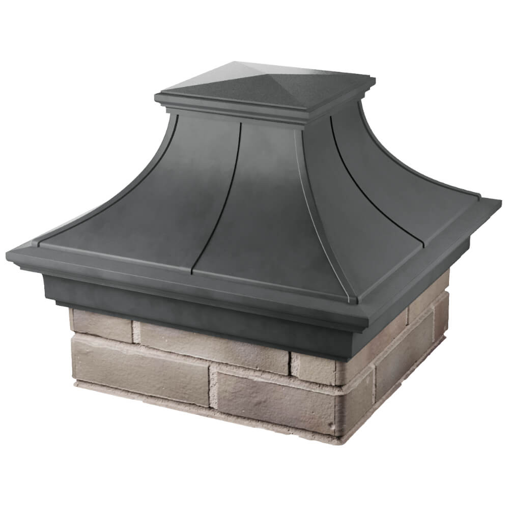 Колпак Zking Монблан Премиум Серый на столб 1.5х1.5 кирпича (385х385мм) в Майкопе фото