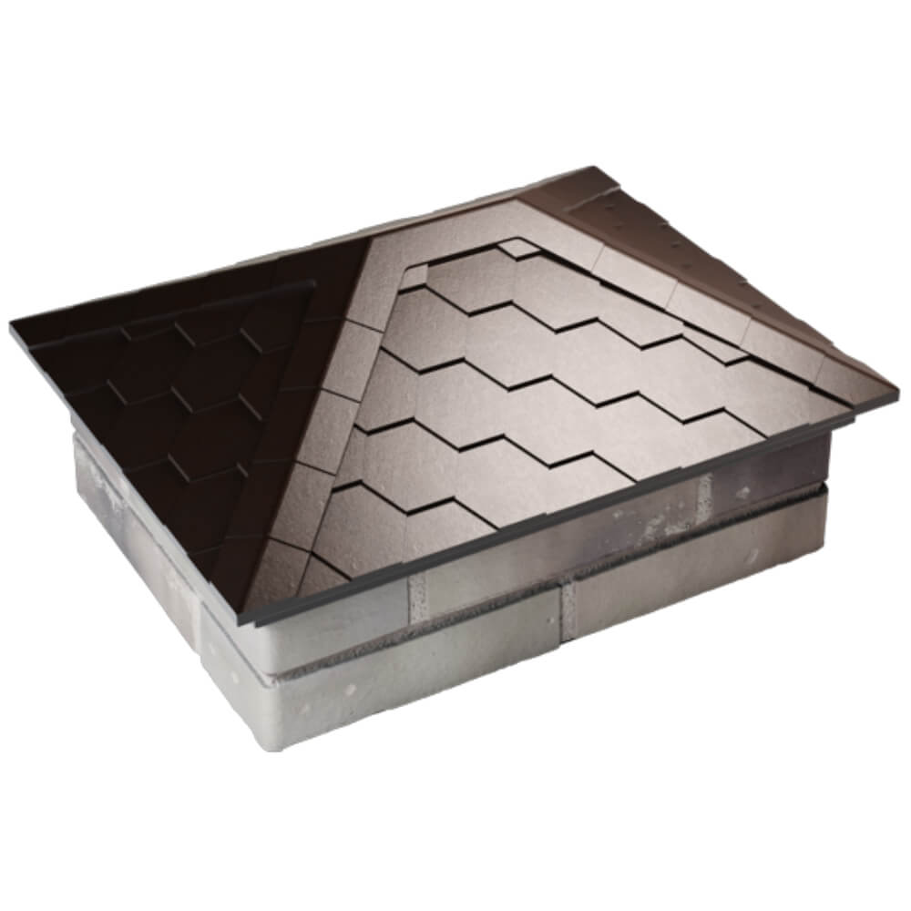 Колпак Zking Эверест Коричневый на столб 2х1.5 кирпича (520х390мм) Майкоп фото