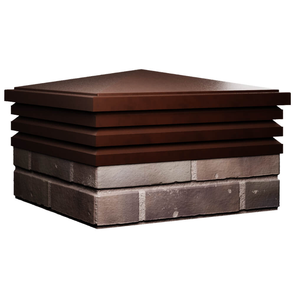 Колпак Zking Бона ХайТек Коричневый на столб 2х2 кирпича (513х513мм) в Майкопе фото