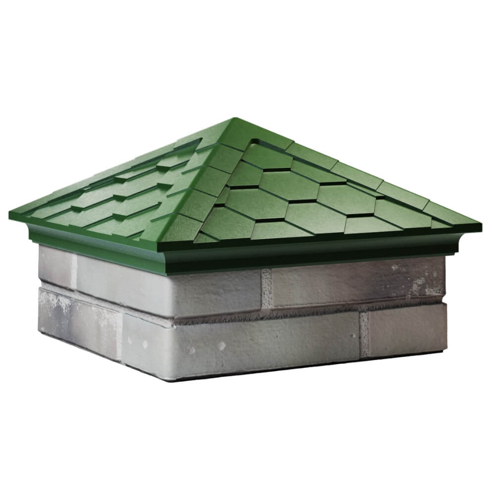 Колпак Zking Эверест Зеленый на столб 1.5х1.5 кирпича (390х390мм) в Майкопе фото