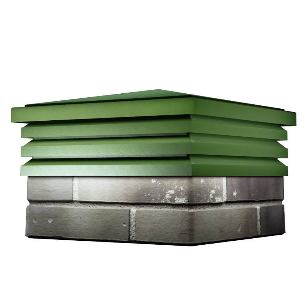 Колпак Zking Бона ХайТек Зеленый на столб 1.5х1.5 кирпича (385х385мм) в Майкопе фото