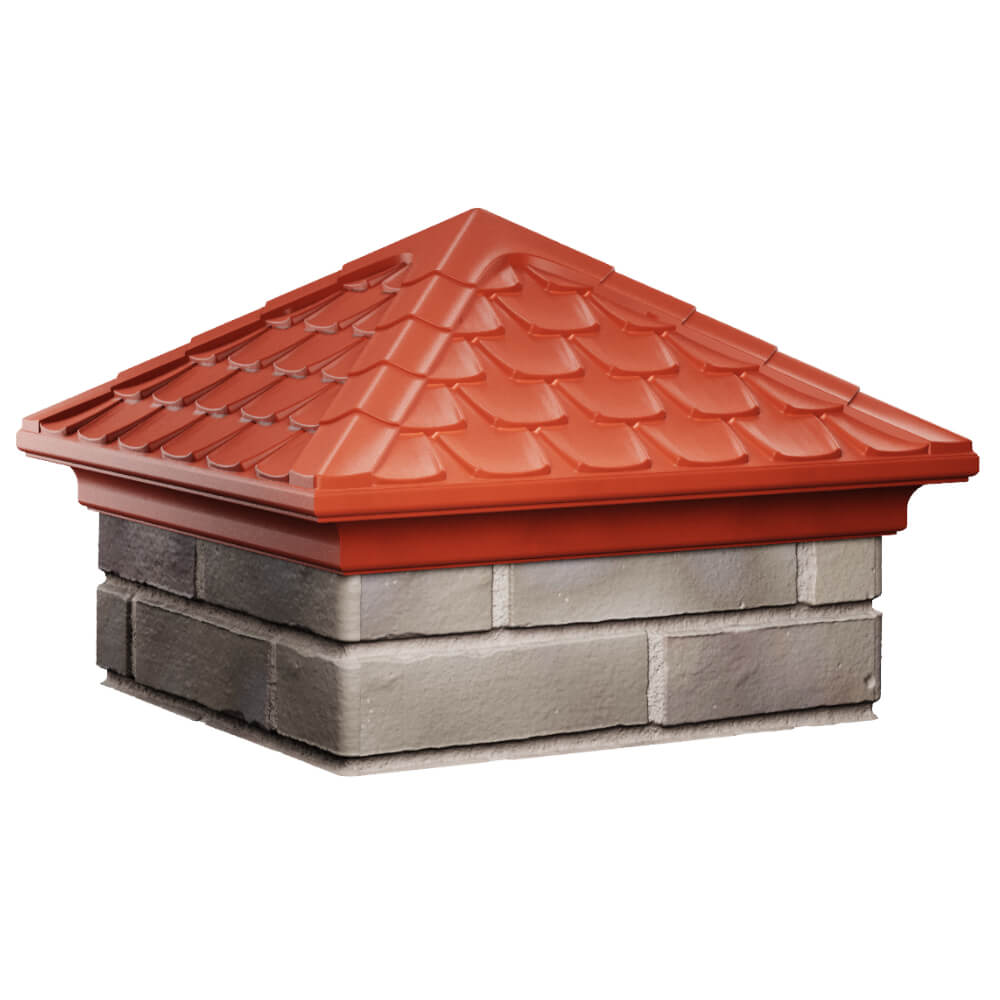 Колпак Zking Эльбрус Красный на столб 1.5х1.5 кирпича (385х385мм) в Майкопе фото