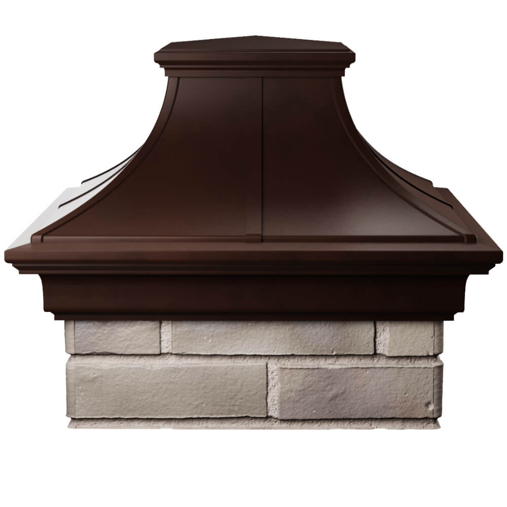 Колпак Zking Монблан Премиум Коричневый на столб 1.5х1.5 кирпича (385х385мм) Майкоп фото