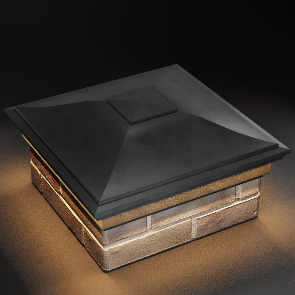 Колпак Zking Монблан Серый на столб 1.5х1.5 кирпича (385х385мм) с подсветкой в Майкопе фото