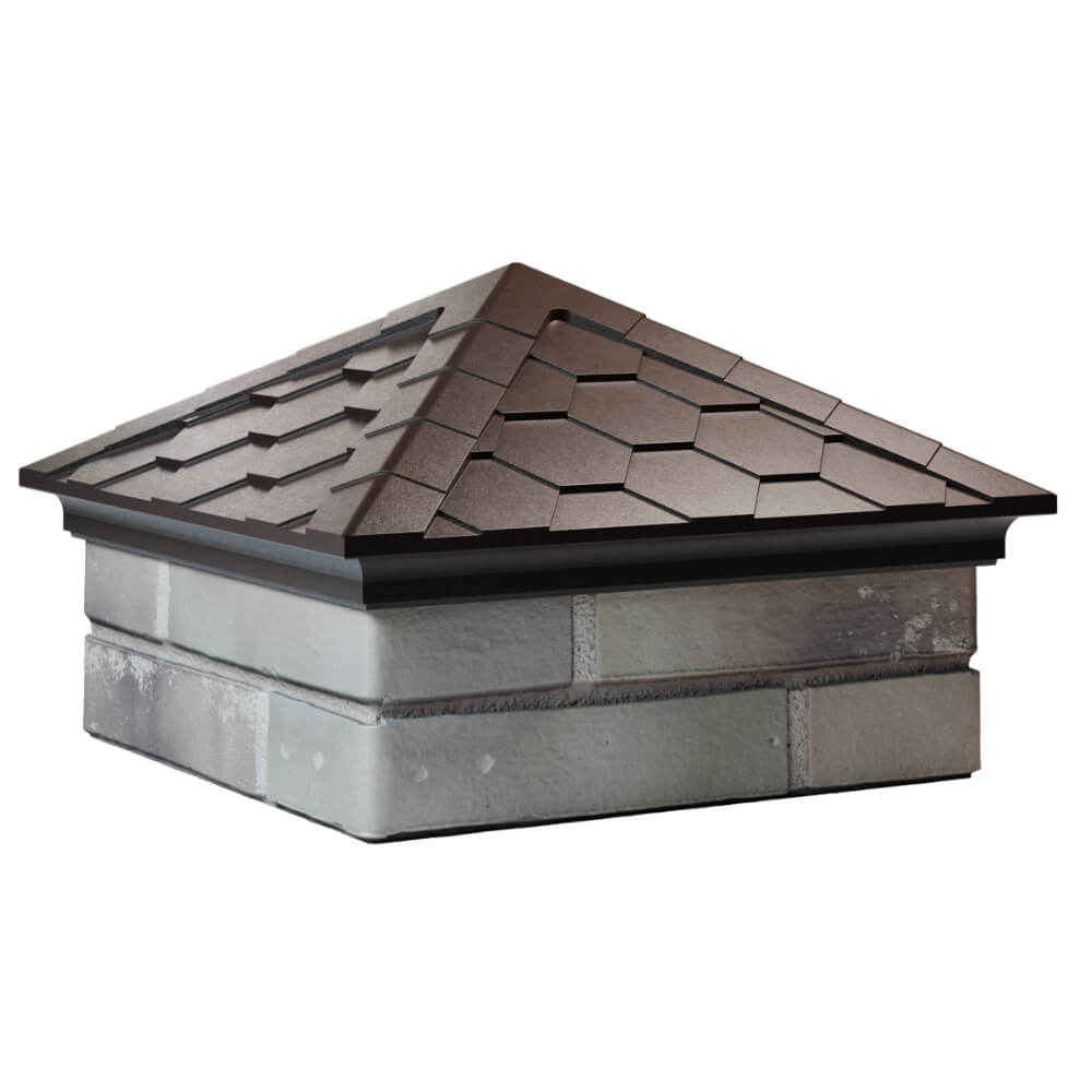 Колпак Zking Эверест Коричневый на столб 1.5х1.5 кирпича (390х390мм) в Майкопе фото