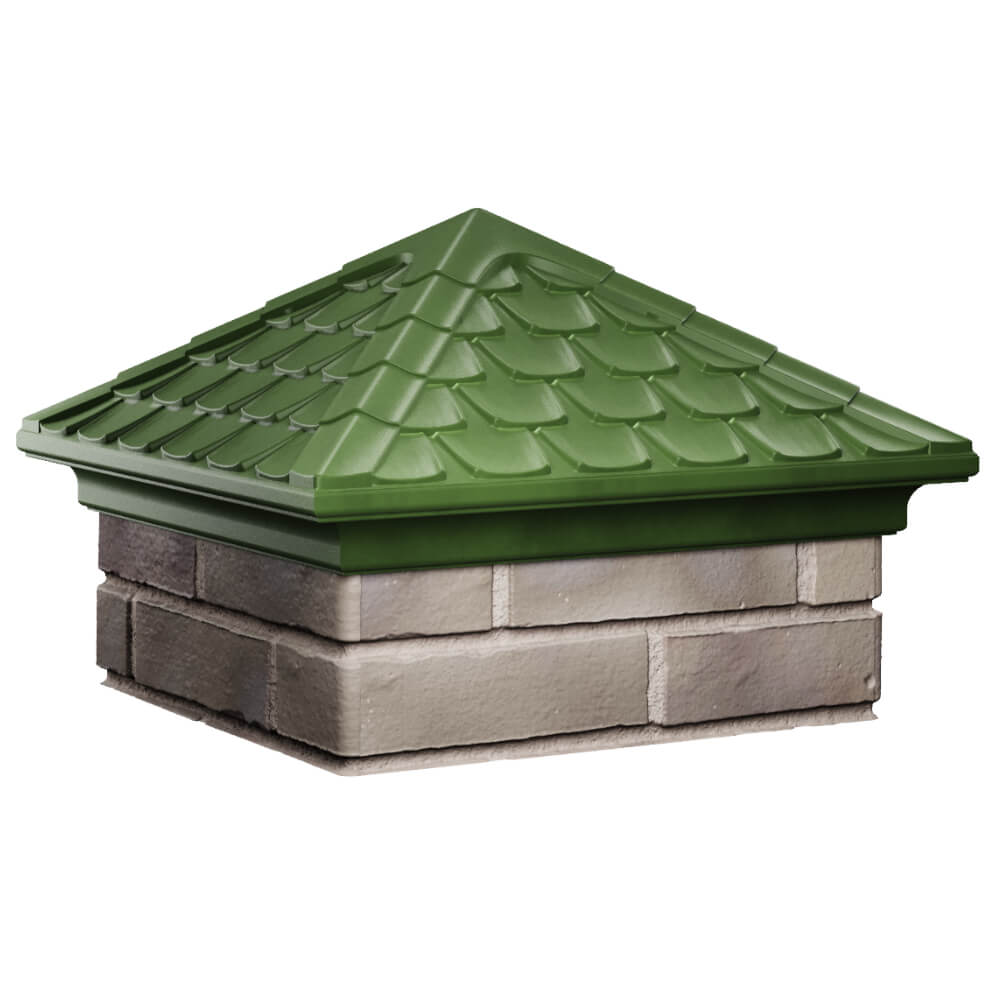 Колпак Zking Эльбрус Зеленый на столб 1.5х1.5 кирпича (385х385мм) в Майкопе фото