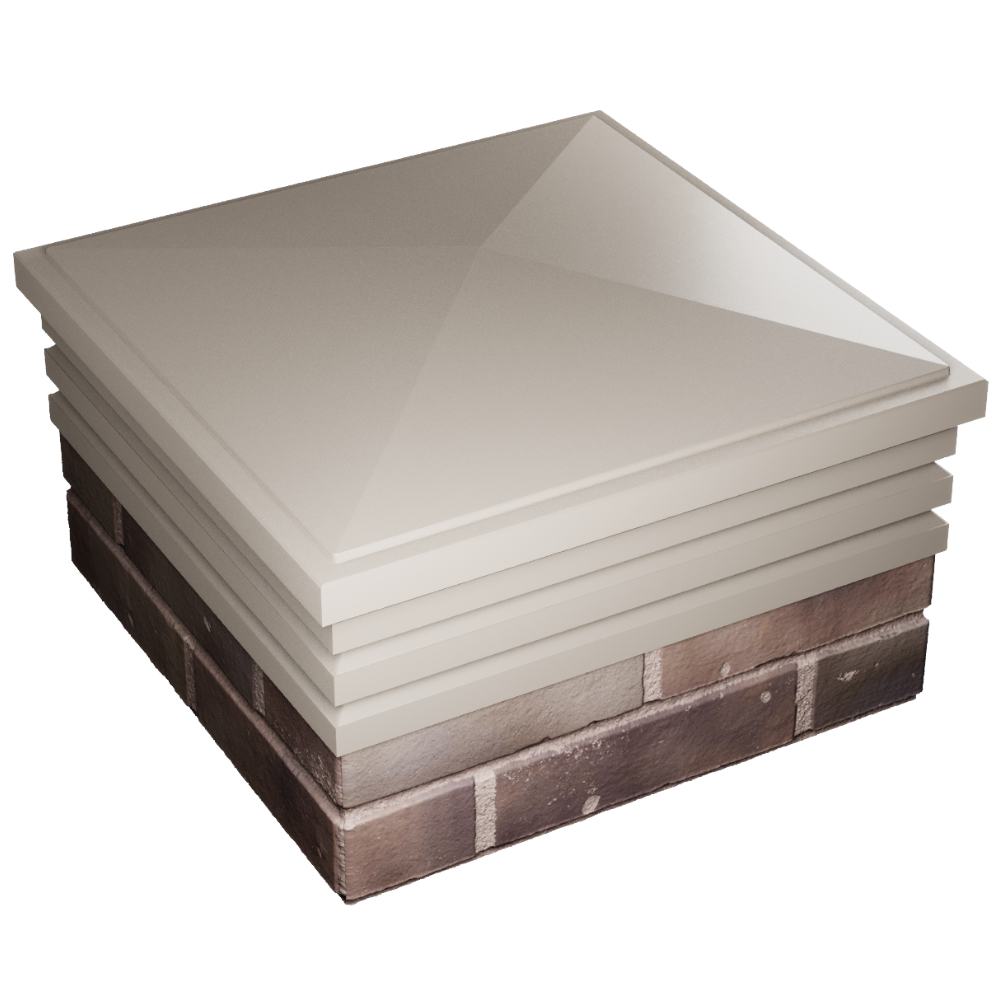 Колпак Zking Бона ХайТек Бежевый на столб 2х2 кирпича (513х513мм) в Майкопе фото