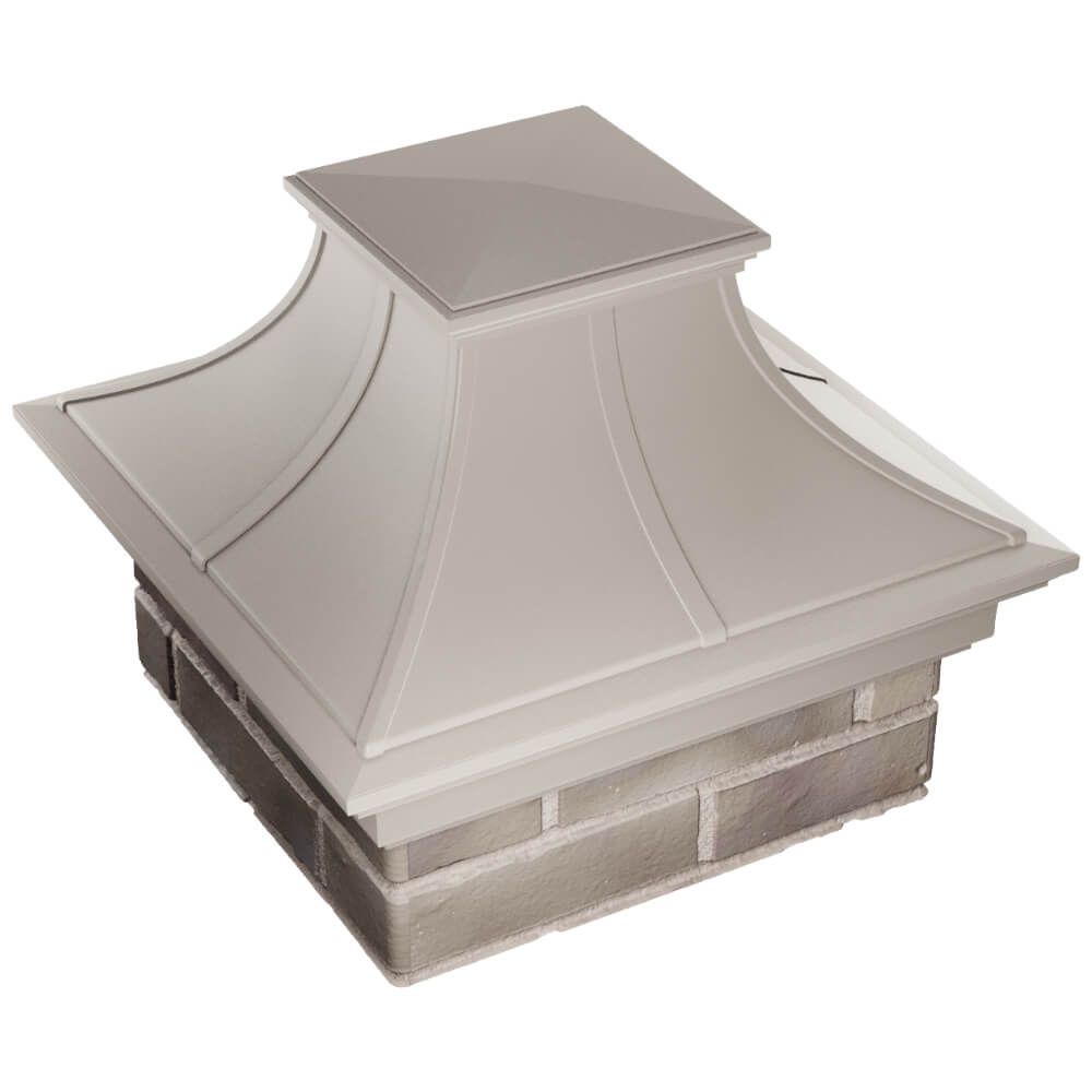 Колпак Zking Монблан Премиум Бежевый на столб 1.5х1.5 кирпича (385х385мм) в Майкопе фото